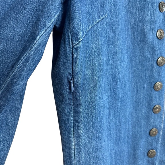 Montana Co Blue Denim Jean Jacket with Studded Details and Scalloped Bottom - Picture 6 of 12